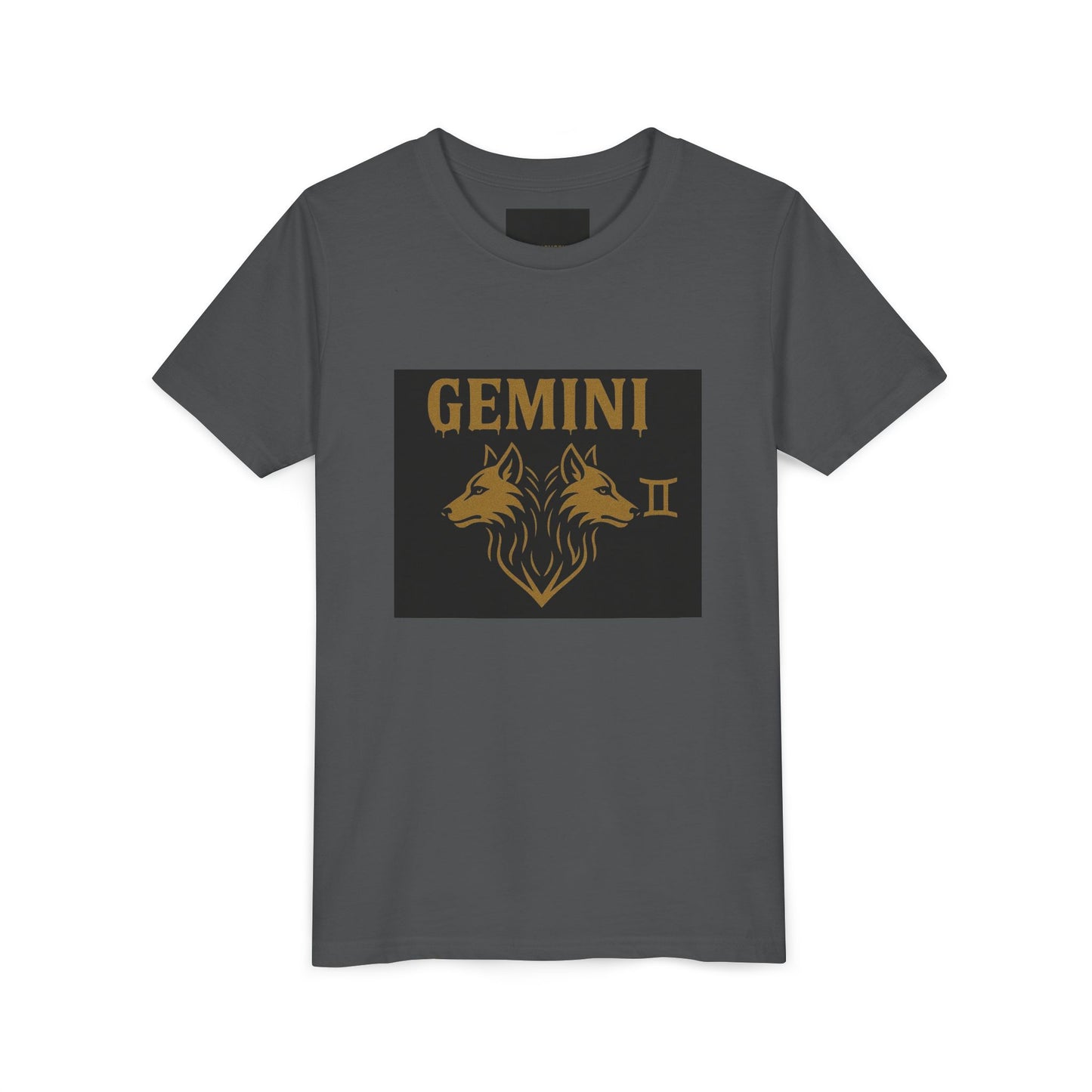 Copy of Gemini Wolf Youth Short Sleeve Tee - Astrology Shirt, Birthday Gift, Zodiac Apparel, Unique Tee for Kids