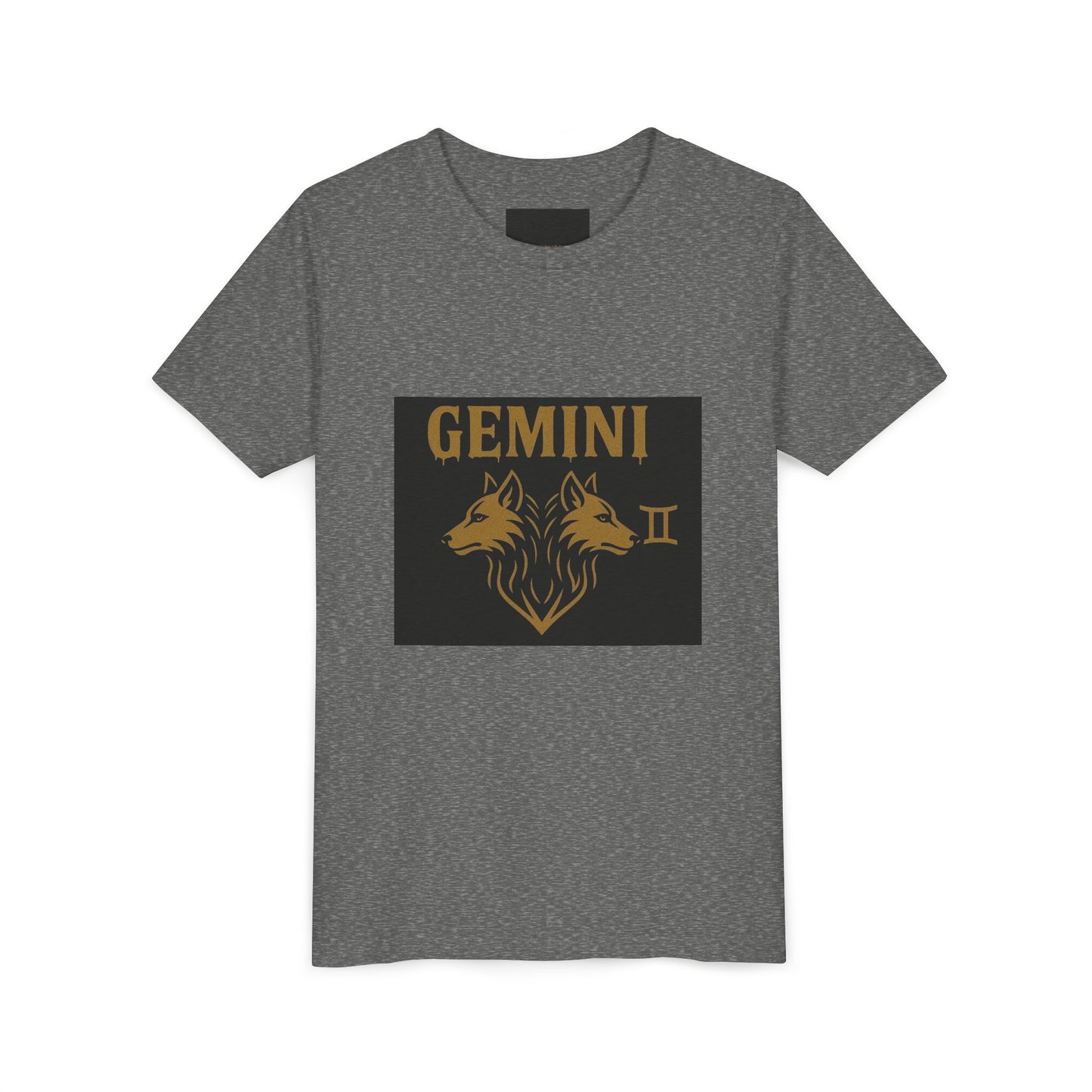 Gemini Wolf Youth Short Sleeve Tee - Astrology Shirt, Birthday Gift, Zodiac Apparel, Unique Tee for Kids